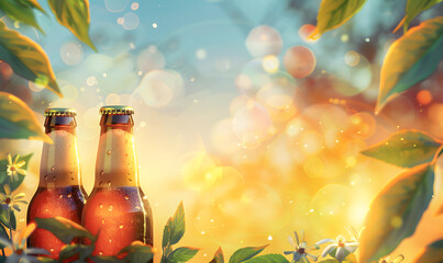 Beer for celebrations and success, images designed for advertising With space for text