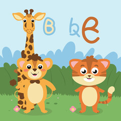 2d vector illustration for  learning cartoon character design for letters of the English language
