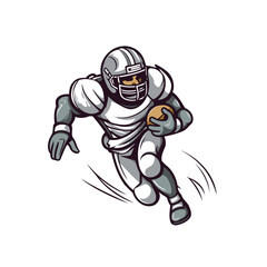 Rugby player running with ball. Vector illustration of a rugby player running with ball