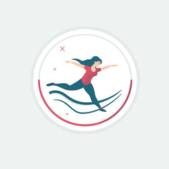 Swimming icon. Swimmer in the water. Vector illustration.
