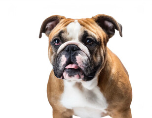 Obraz premium Bulldog hund stehend isoliert auf weißen Hintergrund, Freisteller