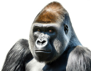 Obraz premium Gorilla isoliert auf weißen Hintergrund, Freisteller