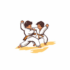 Taekwondo vector illustration. Martial arts. taekwondo sport