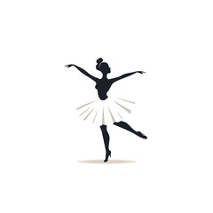 Fototapeta na wymiar Ballet dancer silhouette. Vector illustration isolated on a white background.