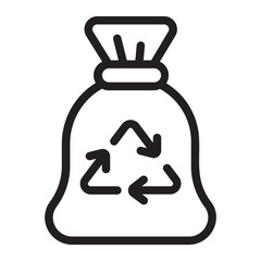recycling bag line icon