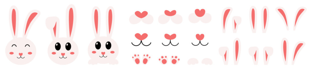 Easter Bunny. Easter bunny body parts set