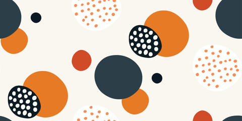 Seamless dots graphic pattern. Scandinavian design ornament. Cute modern abstract vector