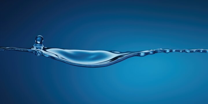 Water drops or oil bubbles on blue background