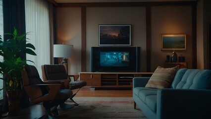 Ai generate modern living room interior 3d model realistic