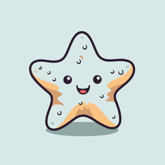 Cute cartoon starfish. Vector illustration of a starfish.