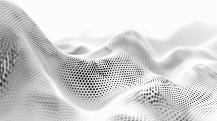 wave of dots to show big data and technology and communication on white abstract backgroun