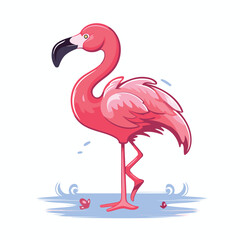 Flamingo. Vector illustration. Isolated on white background.