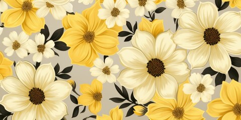 Fototapeta na wymiar Yellow Flower Seamless background