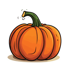 Obraz premium Pumpkin hand drawn vector illustration white background