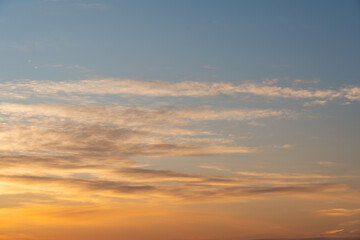 Photo background texture of the sky at sunset.