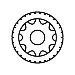 Car wheel icon vector. Wheel illustration sign. Tire service symbol or logo.