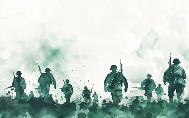 D-Day normandy landing 1944, WWII landing crafts and soldier on the beach, 80th anniversary