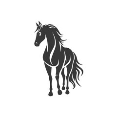 Beautiful horse icon design, black silhouette on a white background