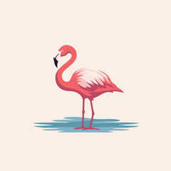 Flamingo vector illustration. Pink flamingo icon isolated on white background