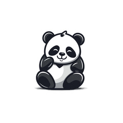 Cute panda bear vector illustration isolated on a white background.