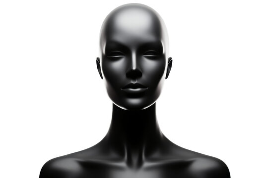 Fashion Mannequin Face Isolated On Transparent Background