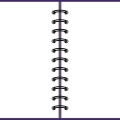 Realistic metal ring binders for notebooks or calendars. 3D black 