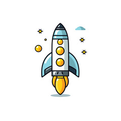 Rocket icon. vector illustration. Flat design style. Spaceship icon.