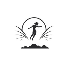 Sexy woman icon in black on a white background. Vector illustration