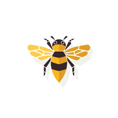 Bee icon on background for graphic and web design. Creative illustration concept symbol for web or mobile app
