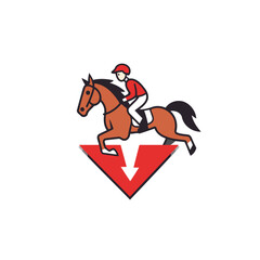 Horse racing. equestrian sport vector logo design template.