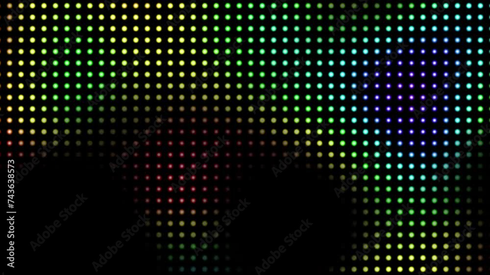 Poster Animated abstract technology black background random dots and grid 4K. Random dots