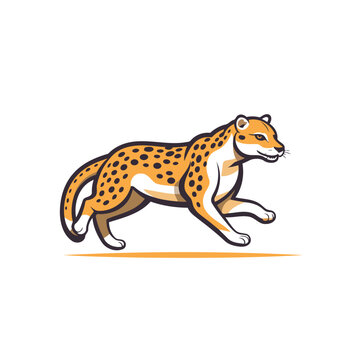 Cheetah vector illustration. Wild african cheetah animal.