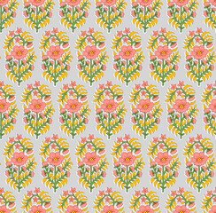 Seamless repeat pattern of indian traditional booti for block print