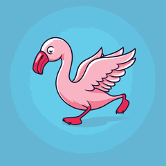 Flamingo bird vector illustration. Cute cartoon flamingo icon