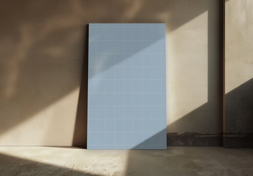 Photo Frame Mockup On The Wall With Sun Rays And Generative Ai