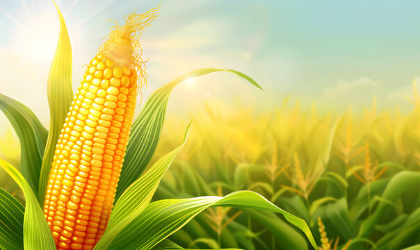 A good harvest of corn. Corn cultivation. Farm and field. Harvested agricultural crops.