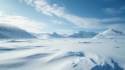Pristine Arctic Ice Landscape Under a Clear Blue Sky