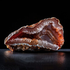 Obraz premium agate gem mineral on dark black background