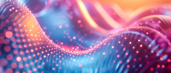 Cosmic Abstraction with Particles and Lights, Soft and Glowing Depth of Field, Futuristic Design