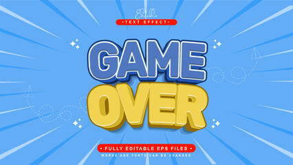 editable game overtext effect.typhography logo