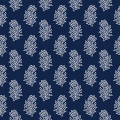 Block print Gold paste booti screen print indian traditional floral