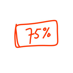 Doodle Discount Sign Icon