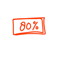 Doodle Discount Sign Icon