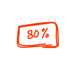 Doodle Discount Sign Icon
