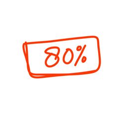 Doodle Discount Sign Icon