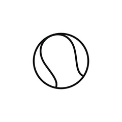 Tennis ball line icon isolated on transparent background