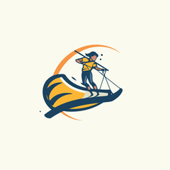 Windsurfing logo design template. Windsurfing vector icon.