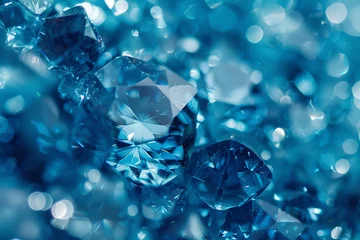 Foto op Canvas Beautiful background of blue diamonds or gemstones © Nate
