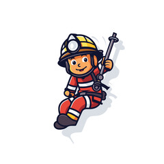 Firefighter cartoon character. Vector illustration isolated on a white background.