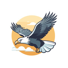 Eagle flying in the sky. Vector illustration on white background.